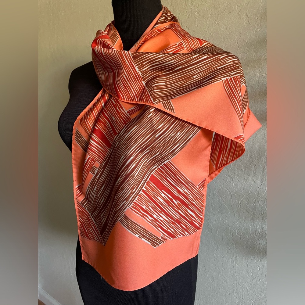 Salmon pink vintage scarf